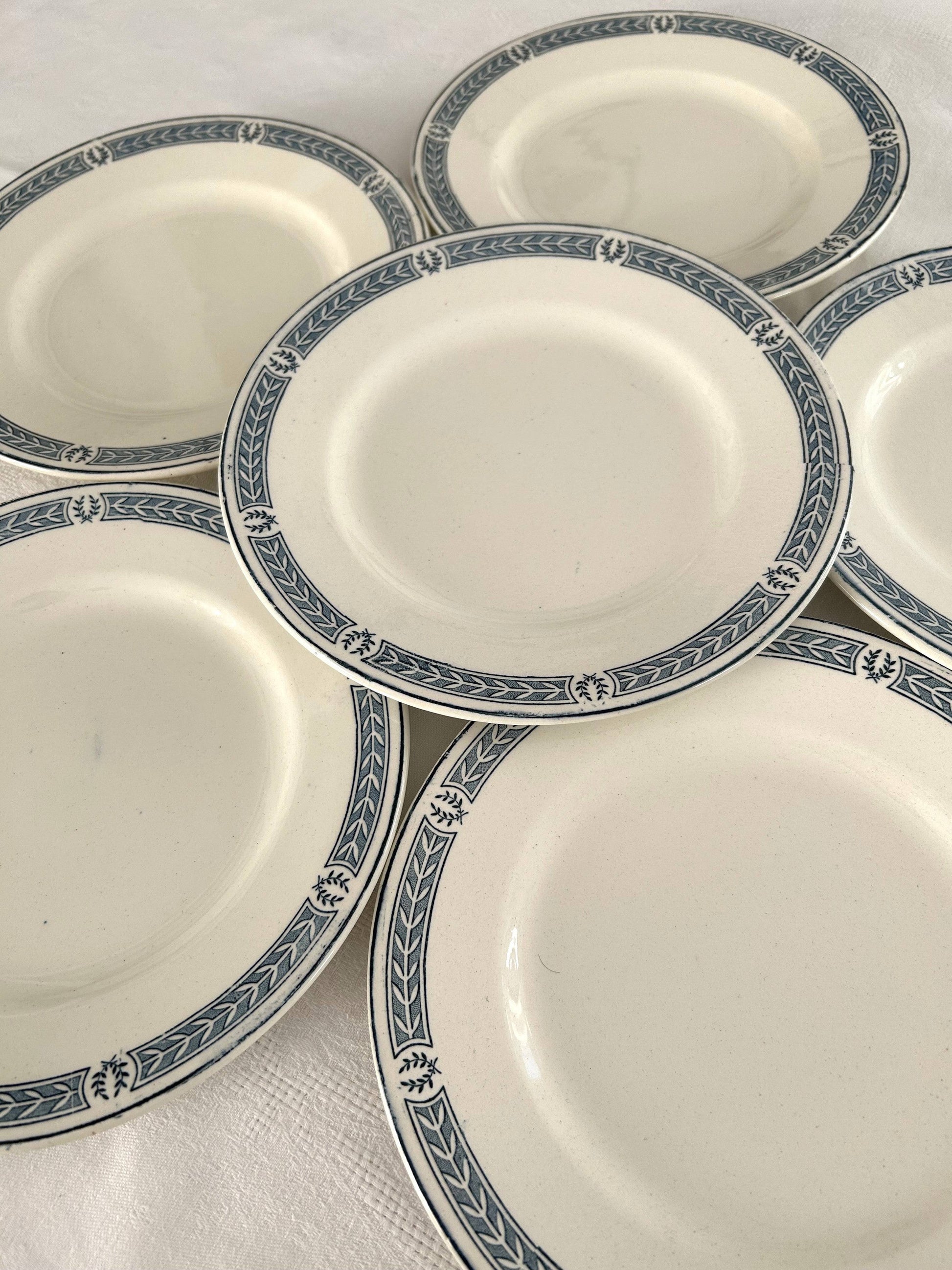 Ensemble de 6 assiettes à dessert - Castellane - Terre de fer - Salins - La Brocanterie d'Estelle