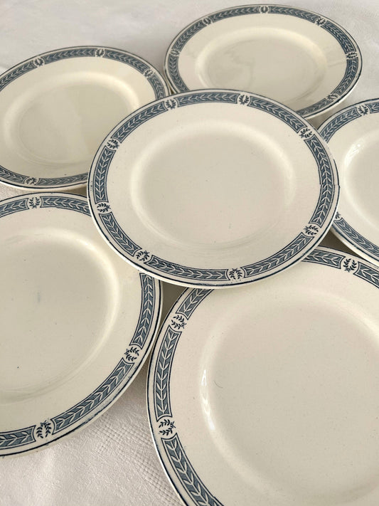 Ensemble de 6 assiettes à dessert - Castellane - Terre de fer - Salins - La Brocanterie d'Estelle