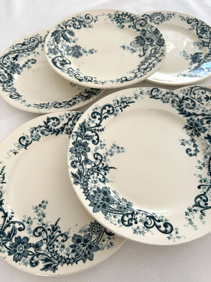 Assiettes plates - Sévigné - Terre de fer - HB & Cie Choisy-le-Roi - La Brocanterie d'Estelle