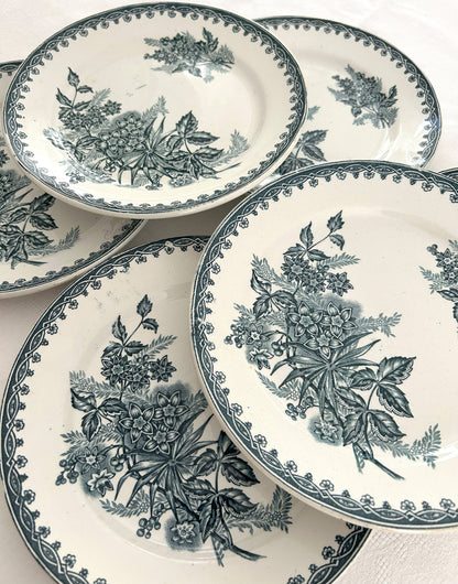 Ensemble de 6 assiettes plates - Margot - Terre de fer - St Amandinoise - La Brocanterie d'Estelle