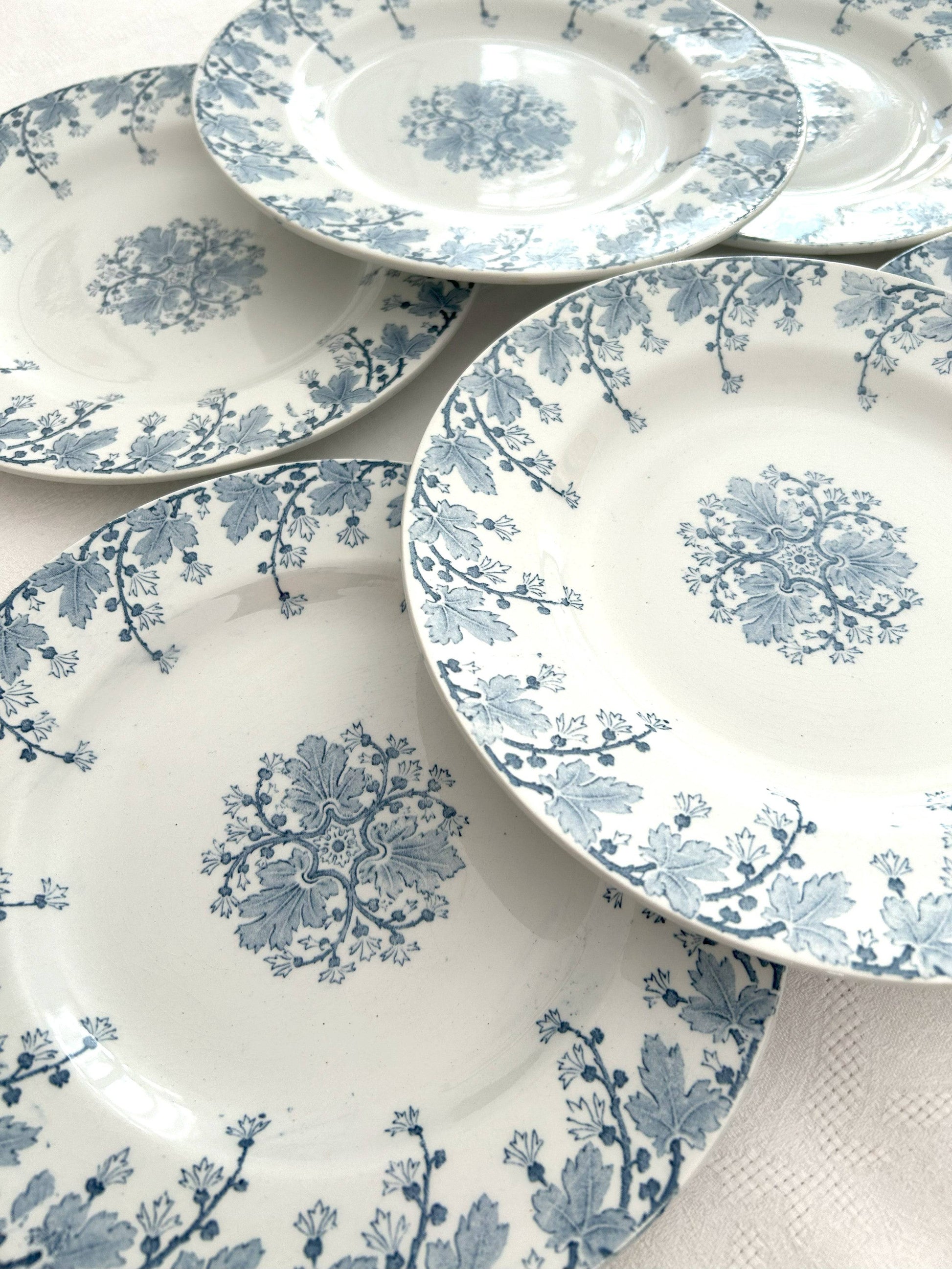 Ensemble de 6 assiettes plates - Néva - Terre de fer - K&G Lunéville - La Brocanterie d'Estelle