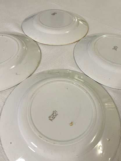 Ensemble de 4 assiettes - Mésange - Lunéville - La Brocanterie d'Estelle