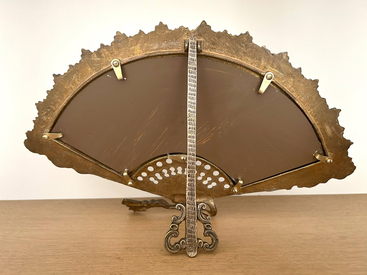 Miroir éventail en bronze verre biseauté - La Brocanterie d'Estelle