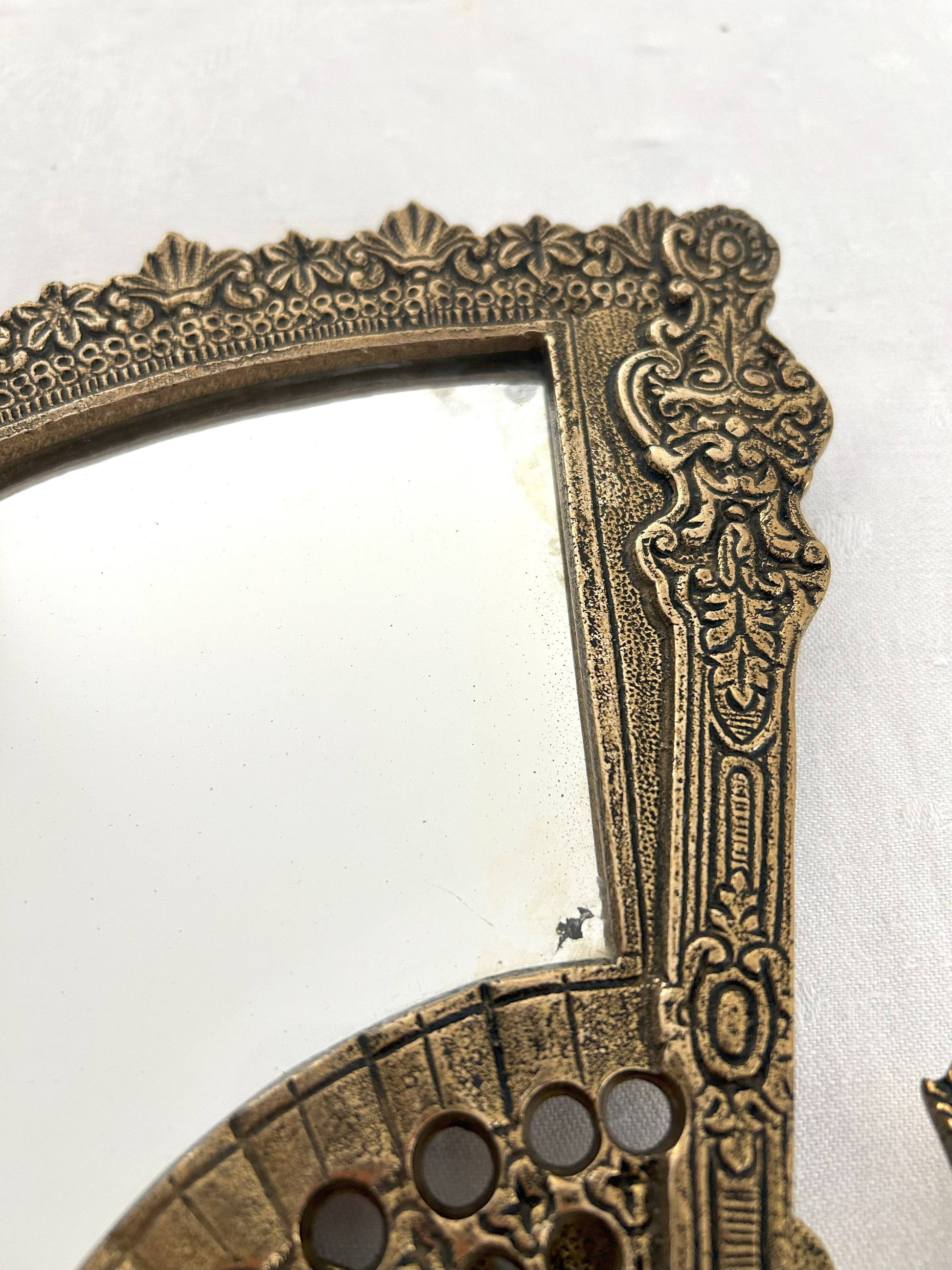 Miroir éventail en bronze verre biseauté - La Brocanterie d'Estelle