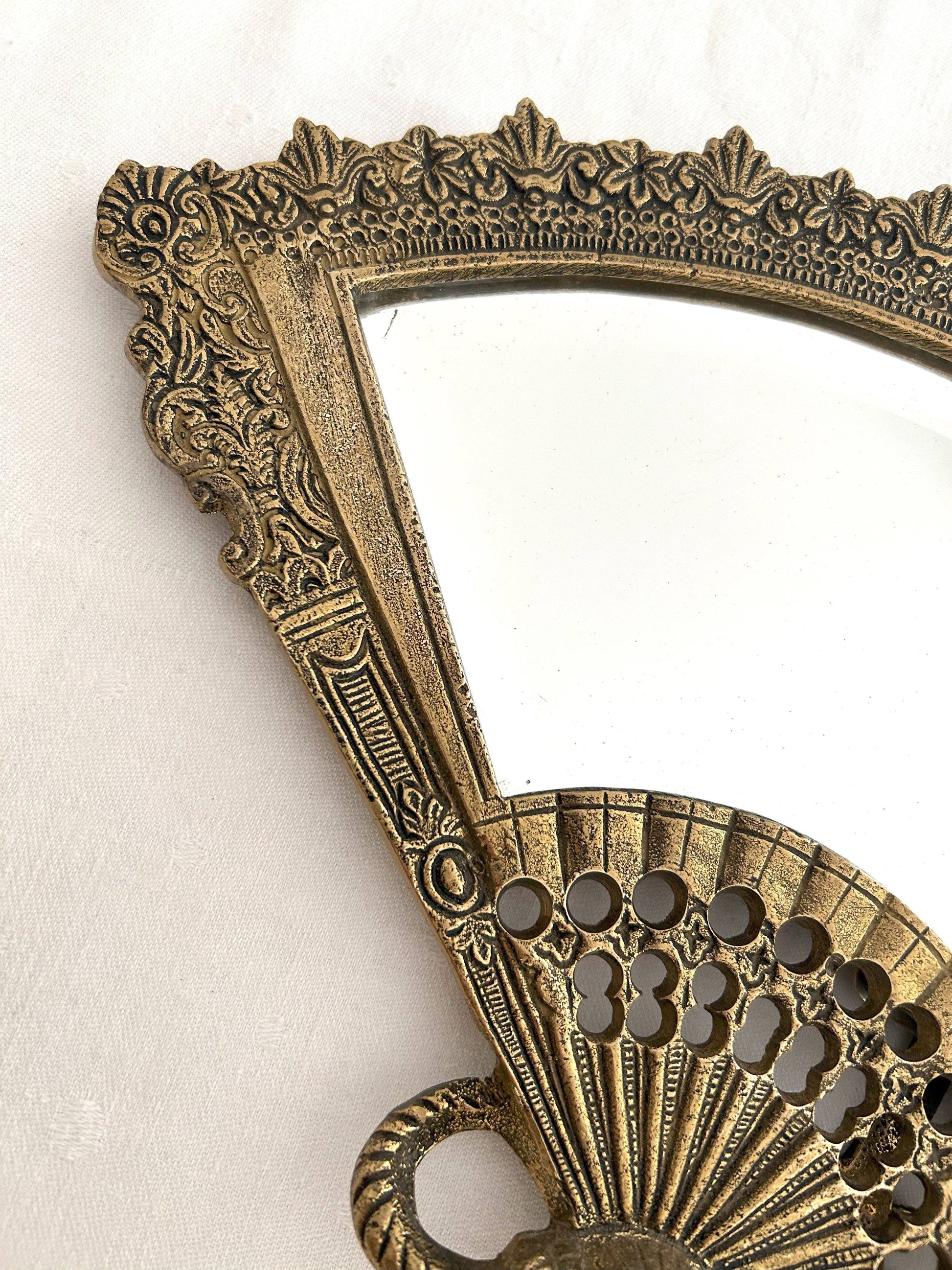Miroir éventail en bronze verre biseauté - La Brocanterie d'Estelle