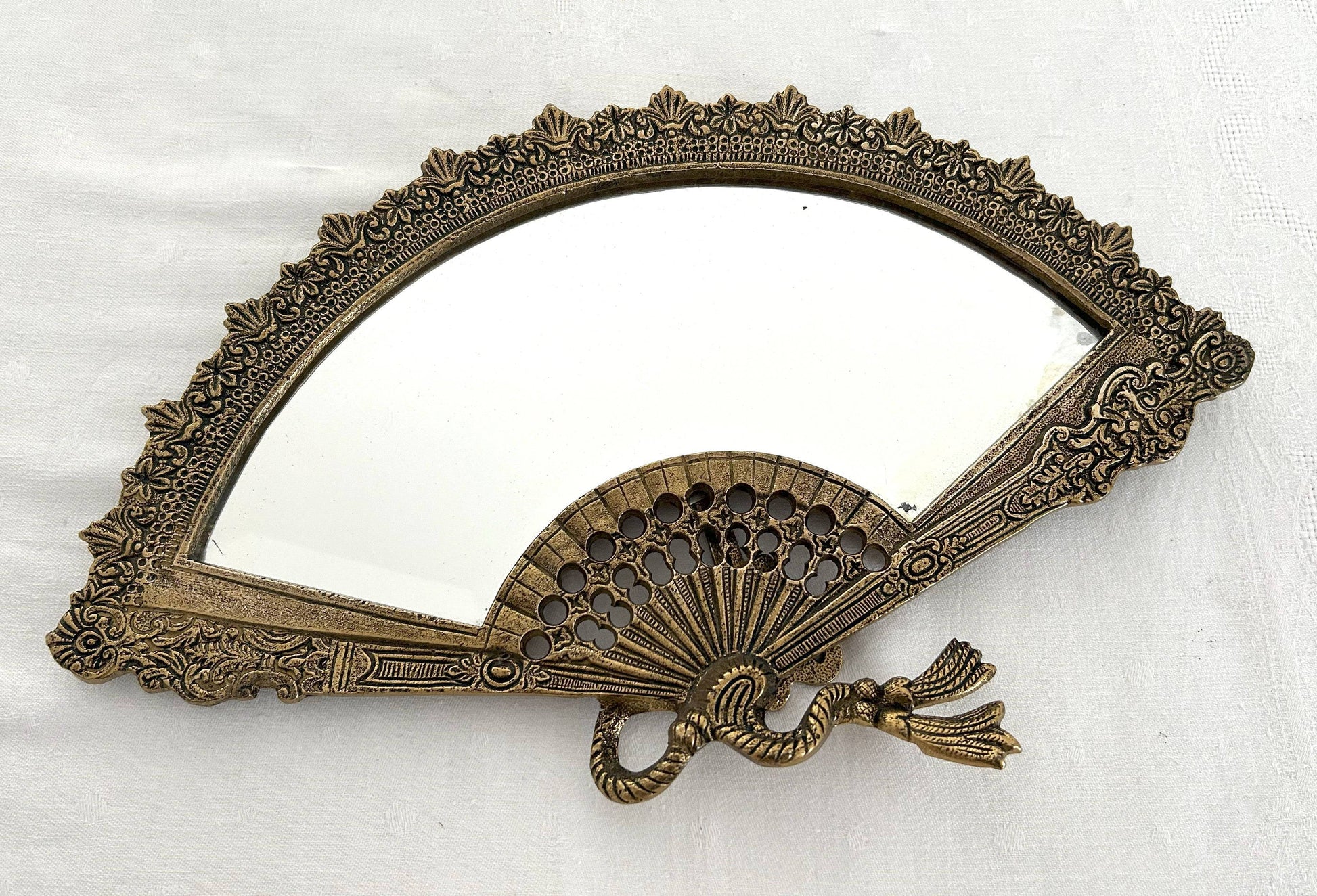 Miroir éventail en bronze verre biseauté - La Brocanterie d'Estelle