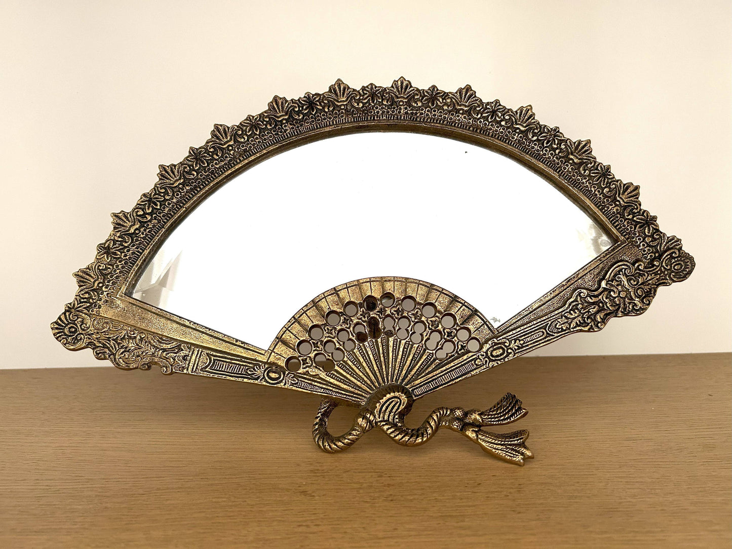 Miroir éventail en bronze verre biseauté - La Brocanterie d'Estelle