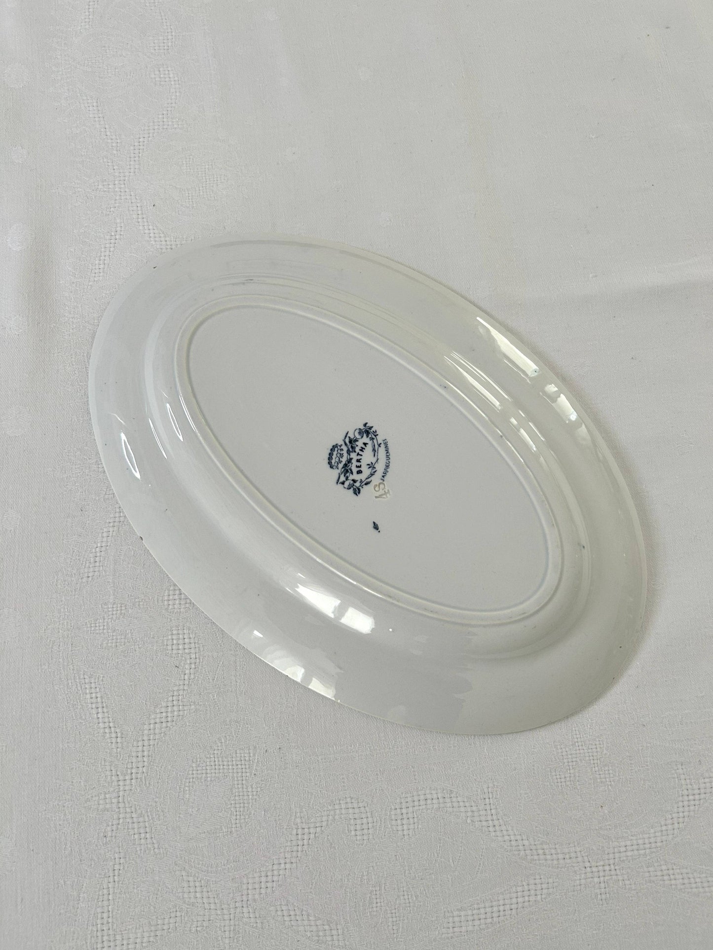 Plat ovale - Bertha - Sarreguemines - La Brocanterie d'Estelle