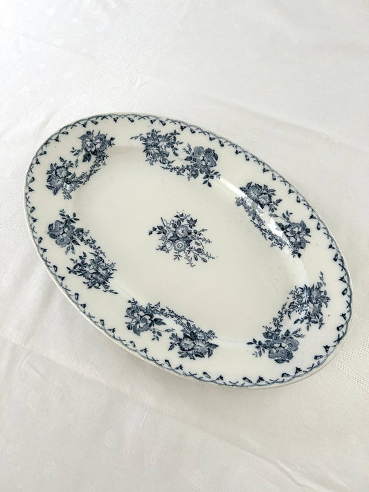 Grand plat ovale - Bertha - Sarreguemines - La Brocanterie d'Estelle